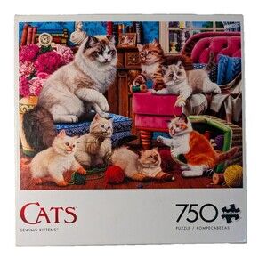 Cats Kittens Jigsaw Puzzle Sewing Kittens Craft Knitting Crocheting 750pcs